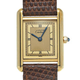 カルティエ マストタンク ヴェルメイユ シャンパン レディース 腕時計 クォーツ 中古 銀蔵