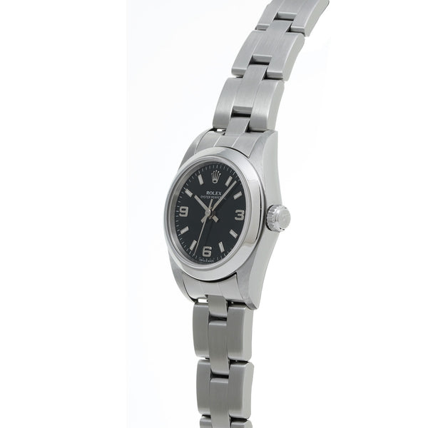 ロレックス オイスターパーペチュアル 76080 A番(1999年製造) ブラック レディース 腕時計 自動巻き 中古 銀蔵