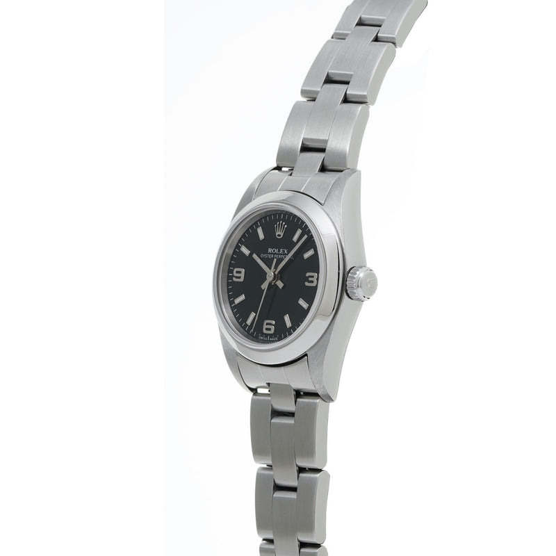 ロレックス オイスターパーペチュアル 76080 A番(1999年製造) ブラック レディース 腕時計 自動巻き 中古 銀蔵