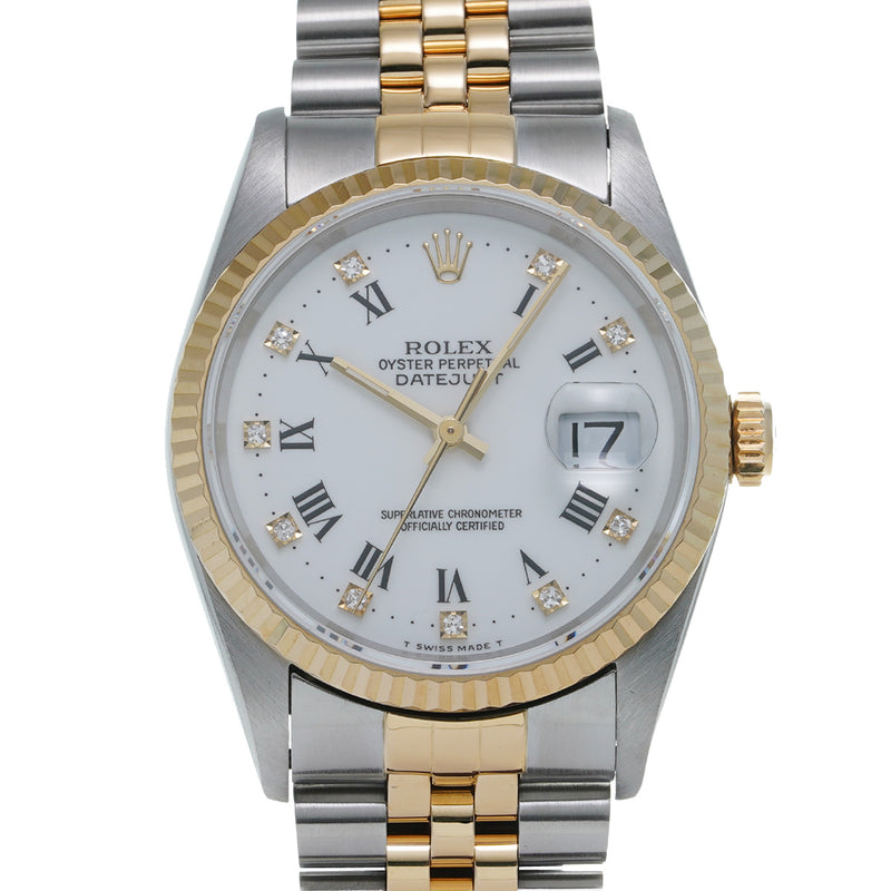 ロレックス デイトジャスト 10Pダイヤ 16233G S番(1994年頃製造) ホワイト/ダイヤモンド メンズ 腕時計 自動巻き 中古 銀蔵