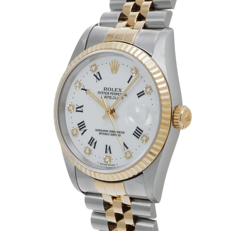 ロレックス デイトジャスト 10Pダイヤ 16233G S番(1994年頃製造) ホワイト/ダイヤモンド メンズ 腕時計 自動巻き 中古 銀蔵