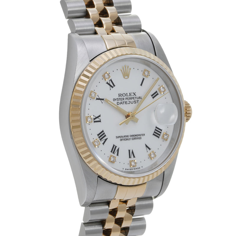 ロレックス デイトジャスト 10Pダイヤ 16233G S番(1994年頃製造) ホワイト/ダイヤモンド メンズ 腕時計 自動巻き 中古 銀蔵