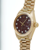 ロレックス デイトジャスト ステラダイヤル アンティーク 6917G 63番台(1980年頃製造) バーガンディ/ダイヤモンド レディース 腕時計 自動巻き 中古 銀蔵