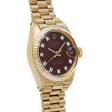 ロレックス デイトジャスト ステラダイヤル アンティーク 6917G 63番台(1980年頃製造) バーガンディ/ダイヤモンド レディース 腕時計 自動巻き 中古 銀蔵