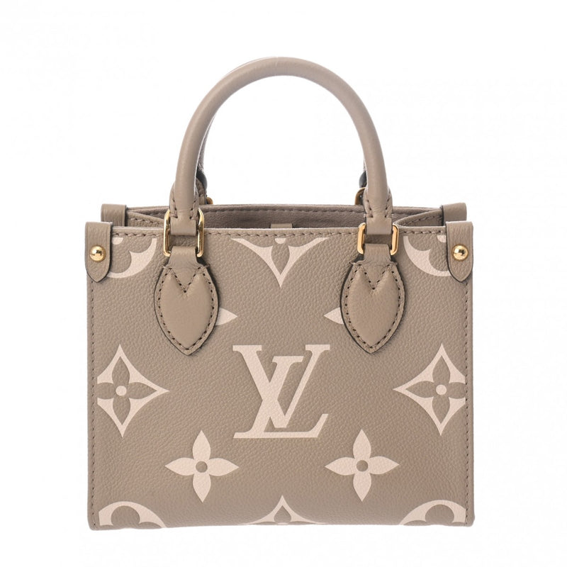 LOUIS VUITTON ルイヴィトン モノグラムアンプラント オンザゴー BB 2WAY トゥルトレールクレーム M47054 レディース レザー ハンドバッグ 新同 中古 銀蔵