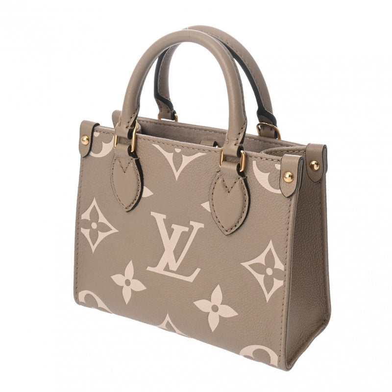 LOUIS VUITTON ルイヴィトン モノグラムアンプラント オンザゴー BB 2WAY トゥルトレールクレーム M47054 レディース レザー ハンドバッグ 新同 中古 銀蔵