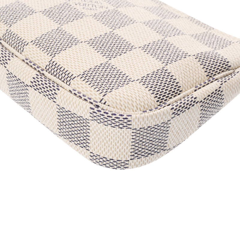 LOUIS VUITTON ルイヴィトン ダミエアズール ミニ ポシェット アクセソワール ホワイト N58010 レディース ダミエアズールキャンバス アクセサリーポーチ Aランク 中古 銀蔵