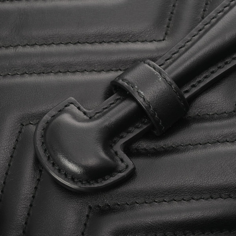 GUCCI グッチ GGマーモント ダブルG Vステッチ ドキュメントケース ブラック 523397 メンズ レザー クラッチバッグ ABランク 中古 銀蔵