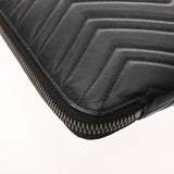 GUCCI グッチ GGマーモント ダブルG Vステッチ ドキュメントケース ブラック 523397 メンズ レザー クラッチバッグ ABランク 中古 銀蔵