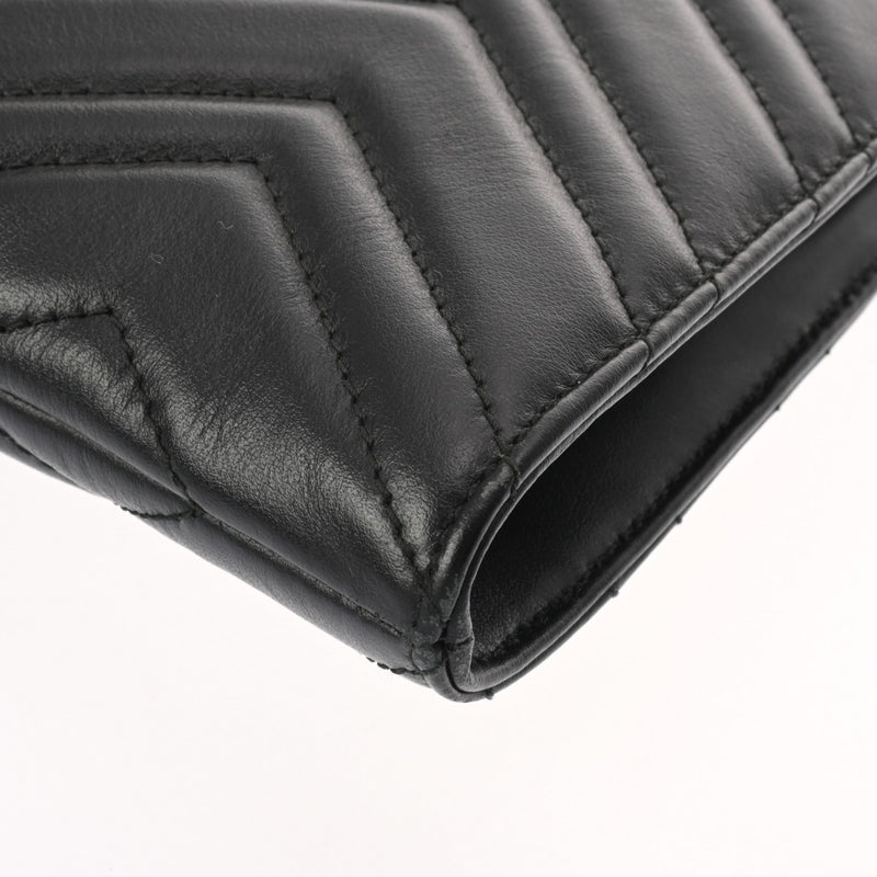 GUCCI グッチ GGマーモント ダブルG Vステッチ ドキュメントケース ブラック 523397 メンズ レザー クラッチバッグ ABランク 中古 銀蔵