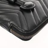 GUCCI グッチ GGマーモント ダブルG Vステッチ ドキュメントケース ブラック 523397 メンズ レザー クラッチバッグ ABランク 中古 銀蔵