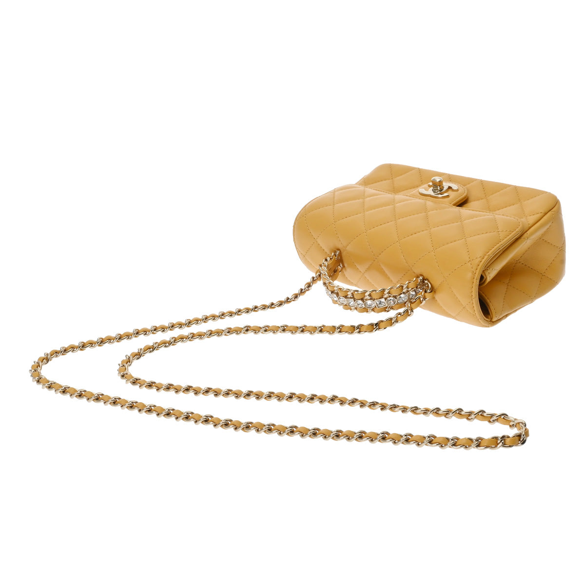 シャネル トップハンドル ミニフラップバッグ 42976 イエロー