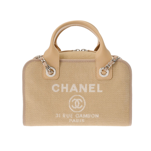 CHANEL シャネル ドーヴィル ボーリングバッグ 2WAY チェーンショルダーバッグ ピンク A92749 レディース キャンバス レザー ショルダーバッグ Aランク 中古 銀蔵