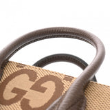GUCCI グッチ ジャンボGG ミニ トートバッグ 2WAY ベージュ ブラウン 699406 レディース GGキャンバス レザー ハンドバッグ Aランク 中古 銀蔵