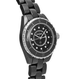 シャネル J12 33mm 12Pダイヤ H1625 ブラック/ダイヤモンド レディース 腕時計 クォーツ 中古 銀蔵