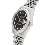 ロレックス デイトジャスト 10Pダイヤ 16234G K番(2001年頃製造) ブラック/ダイヤモンド メンズ 腕時計 自動巻き 中古 銀蔵