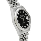 ロレックス デイトジャスト 10Pダイヤ 16234G K番(2001年頃製造) ブラック/ダイヤモンド メンズ 腕時計 自動巻き 中古 銀蔵