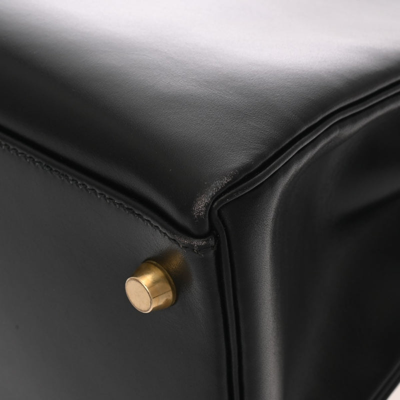 HERMES エルメス ケリー 32 内縫い 2WAY ブラック □A刻印(1997年頃) レディース ボックスカーフ ハンドバッグ ABランク 中古 銀蔵