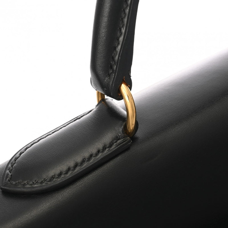 HERMES エルメス ケリー 32 内縫い 2WAY ブラック □A刻印(1997年頃) レディース ボックスカーフ ハンドバッグ ABランク 中古 銀蔵