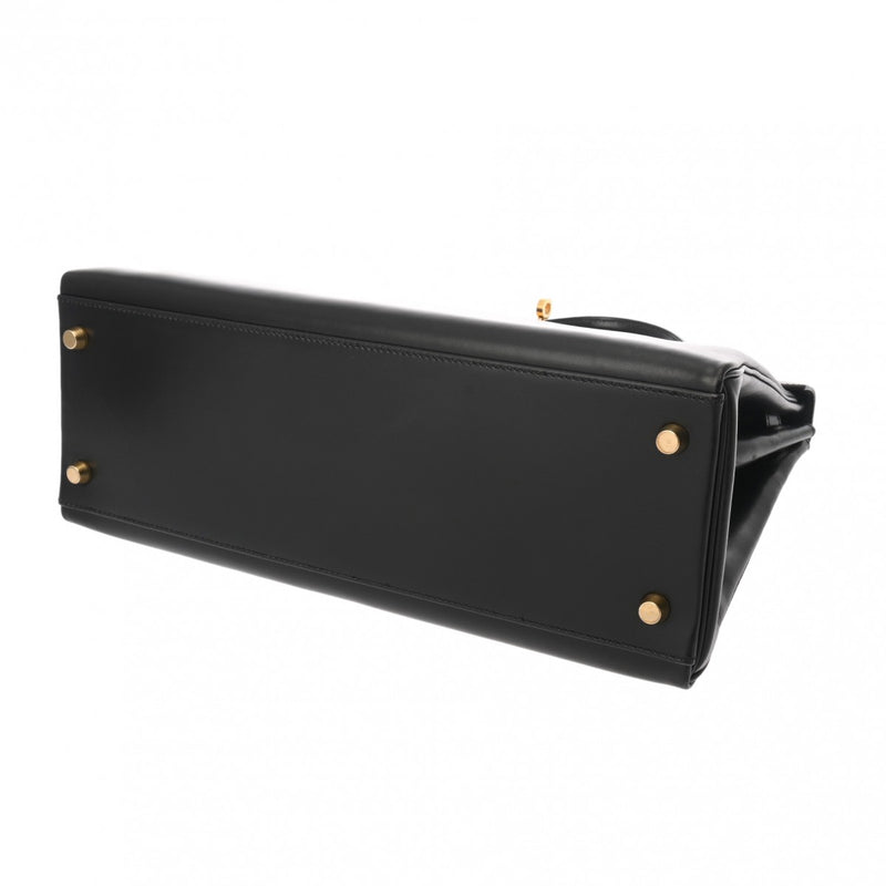 HERMES エルメス ケリー 32 内縫い 2WAY ブラック □A刻印(1997年頃) レディース ボックスカーフ ハンドバッグ ABランク 中古 銀蔵