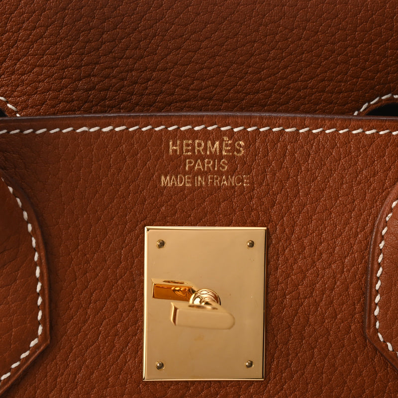 HERMES エルメス オータクロア 32 ノワゼット □H刻印(2004年頃) レディース フィヨルド ハンドバッグ ABランク 中古 銀蔵