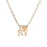 TIFFANY&Co. ティファニー I LOVE NY レディース K18イエローゴールド YG ネックレス Aランク 中古 銀蔵