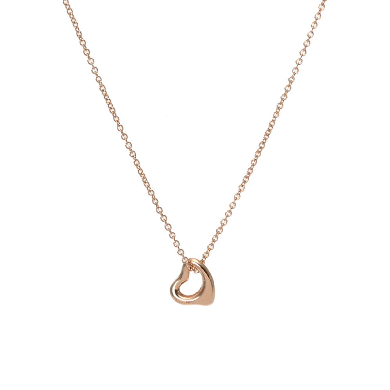 TIFFANY&Co. ティファニー オープンハート ネックレス レディース K18ピンクゴールド PG ネックレス Aランク 中古 銀蔵
