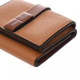 LOEWE ロエベ トライフォールド ウォレット ブラウン レディース レザー 三つ折り財布 ABランク 中古 銀蔵