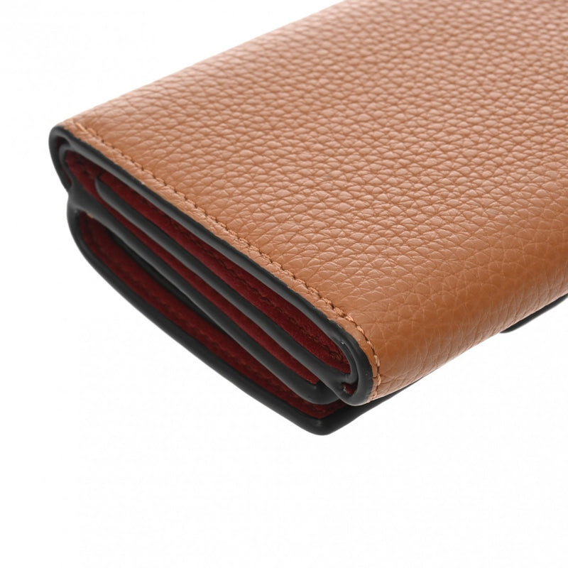 LOEWE ロエベ トライフォールド ウォレット ブラウン レディース レザー 三つ折り財布 ABランク 中古 銀蔵