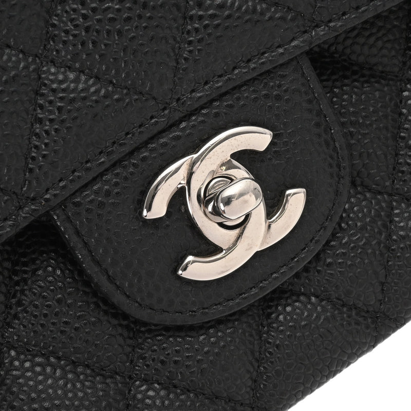 CHANEL シャネル マトラッセ 11.12 クラシック ハンドバッグ 25cm ブラック A01112 レディース キャビアスキン ショルダーバッグ Aランク 中古 銀蔵
