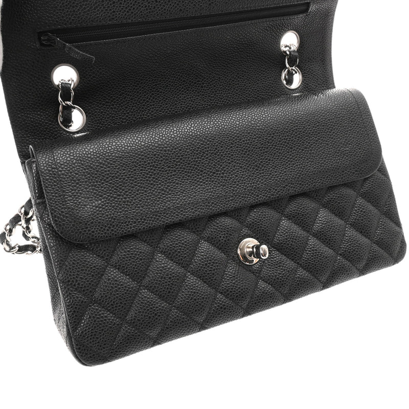 CHANEL シャネル マトラッセ 11.12 クラシック ハンドバッグ 25cm ブラック A01112 レディース キャビアスキン ショルダーバッグ Aランク 中古 銀蔵