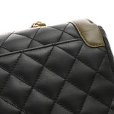 CHANEL シャネル マトラッセ シングルフラップ チェーンショルダー ブラック/カーキ A69900 レディース ラムスキン ショルダーバッグ Aランク 中古 銀蔵
