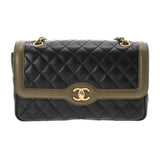 CHANEL シャネル マトラッセ シングルフラップ チェーンショルダー ブラック/カーキ A69900 レディース ラムスキン ショルダーバッグ Aランク 中古 銀蔵