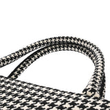CHRISTIAN DIOR クリスチャンディオール ブックトート ミディアム ハウンドトゥース ブラック/ホワイト M1296ZRPIS レディース キャンバス ハンドバッグ 新同 中古 銀蔵