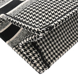 CHRISTIAN DIOR クリスチャンディオール ブックトート ミディアム ハウンドトゥース ブラック/ホワイト M1296ZRPIS レディース キャンバス ハンドバッグ 新同 中古 銀蔵