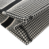 CHRISTIAN DIOR クリスチャンディオール ブックトート ミディアム ハウンドトゥース ブラック/ホワイト M1296ZRPIS レディース キャンバス ハンドバッグ 新同 中古 銀蔵