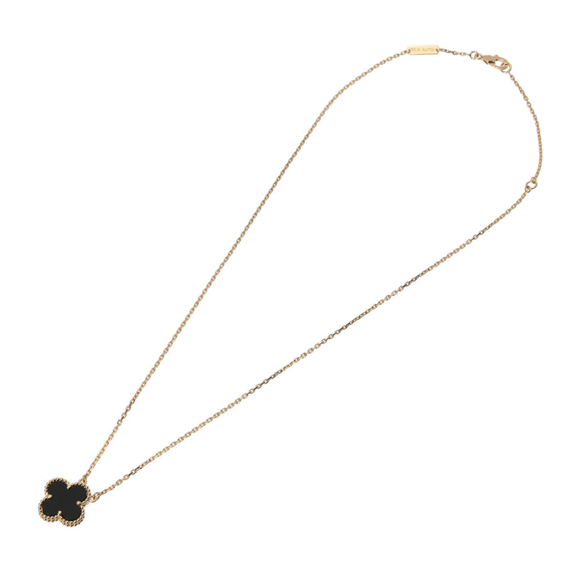 VAN CLEEF & ARPELS ヴァンクリーフ＆アーペル ヴィンテージ アルハンブラ オニキス VCARA45800 レディース K18イエローゴールド YG ネックレス Aランク 中古 銀蔵