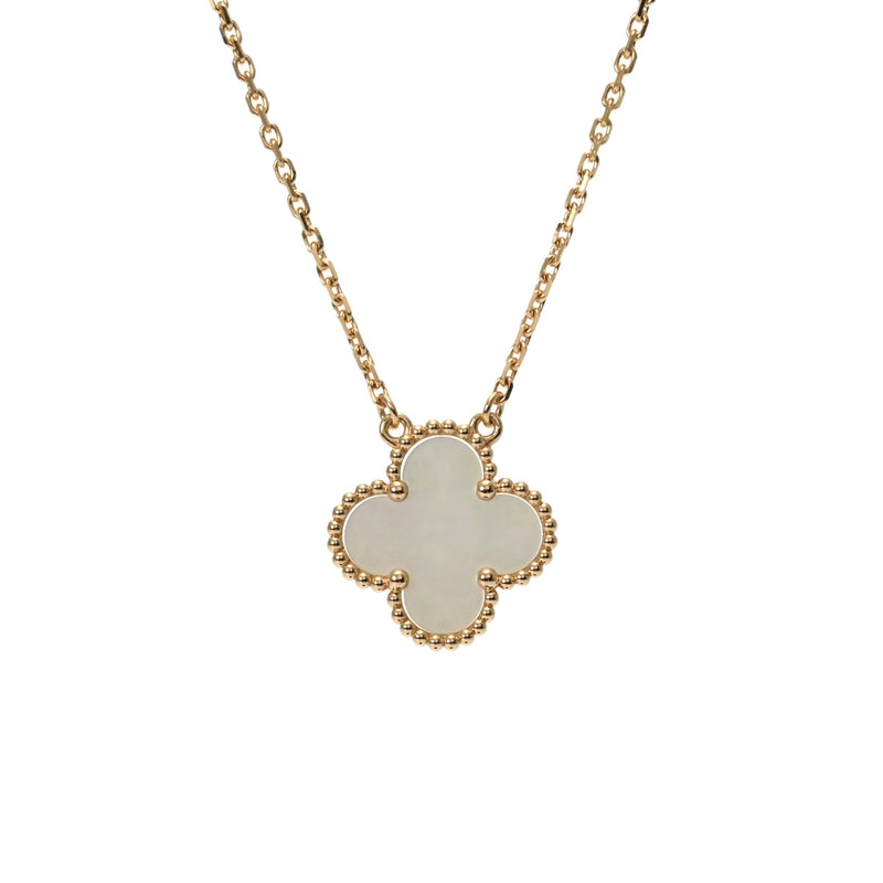 VAN CLEEF & ARPELS ヴァンクリーフ＆アーペル ヴィンテージ アルハンブラ マザーオブパール VCARA45900 レディース K18イエローゴールド YG ネックレス Aランク 中古 銀蔵