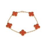 VAN CLEEF & ARPELS ヴァンクリーフ＆アーペル ヴィンテージ アルハンブラ カーネリアン VCARF35500 レディース K18イエローゴールド YG ブレスレット Aランク 中古 銀蔵