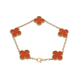 VAN CLEEF & ARPELS ヴァンクリーフ＆アーペル ヴィンテージ アルハンブラ カーネリアン VCARF35500 レディース K18イエローゴールド YG ブレスレット Aランク 中古 銀蔵