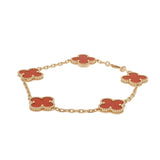 VAN CLEEF & ARPELS ヴァンクリーフ＆アーペル ヴィンテージ アルハンブラ カーネリアン VCARF35500 レディース K18イエローゴールド YG ブレスレット Aランク 中古 銀蔵