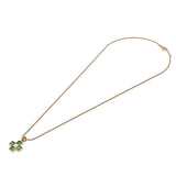 BVLGARI ブルガリ クロス エメラルド ダイヤ レディース K18イエローゴールド YG ネックレス Aランク 中古 銀蔵