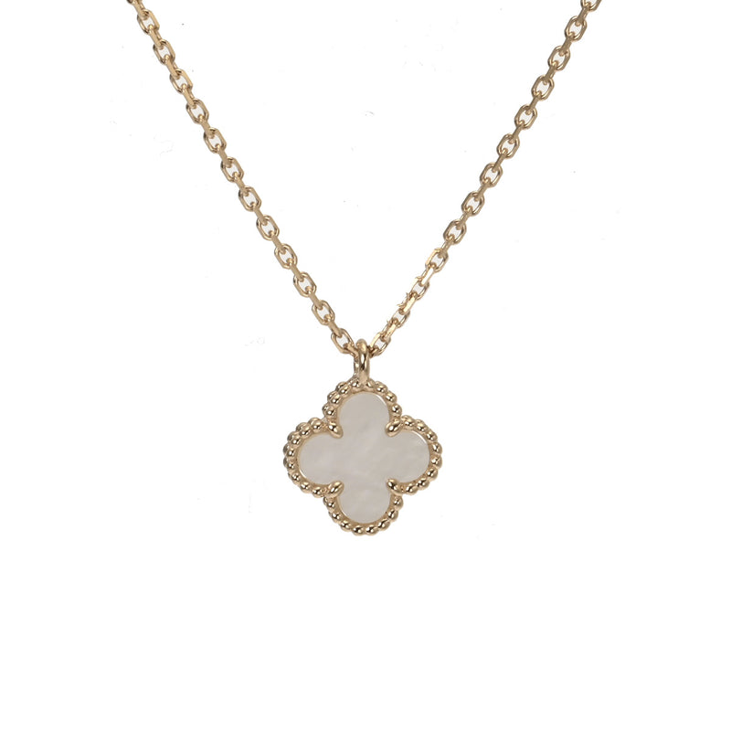 VAN CLEEF & ARPELS ヴァンクリーフ＆アーペル スウィート アルハンブラ マザーオブパール VCARF69100 レディース K18イエローゴールド YG ネックレス Aランク 中古 銀蔵