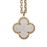 VAN CLEEF & ARPELS ヴァンクリーフ＆アーペル スウィート アルハンブラ マザーオブパール VCARF69100 レディース K18イエローゴールド YG ネックレス Aランク 中古 銀蔵