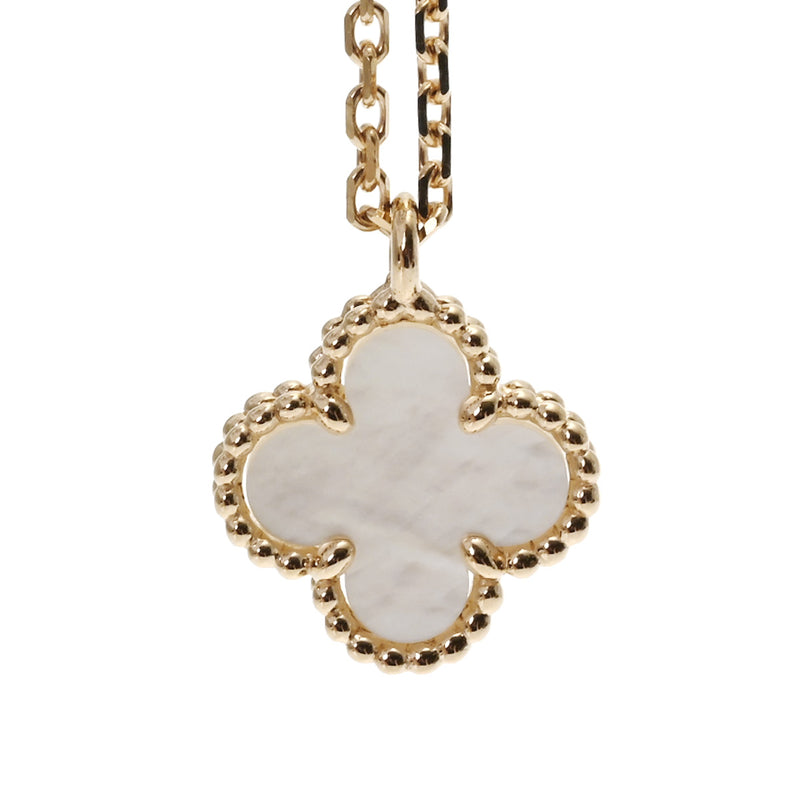 VAN CLEEF & ARPELS ヴァンクリーフ＆アーペル スウィート アルハンブラ マザーオブパール VCARF69100 レディース K18イエローゴールド YG ネックレス Aランク 中古 銀蔵