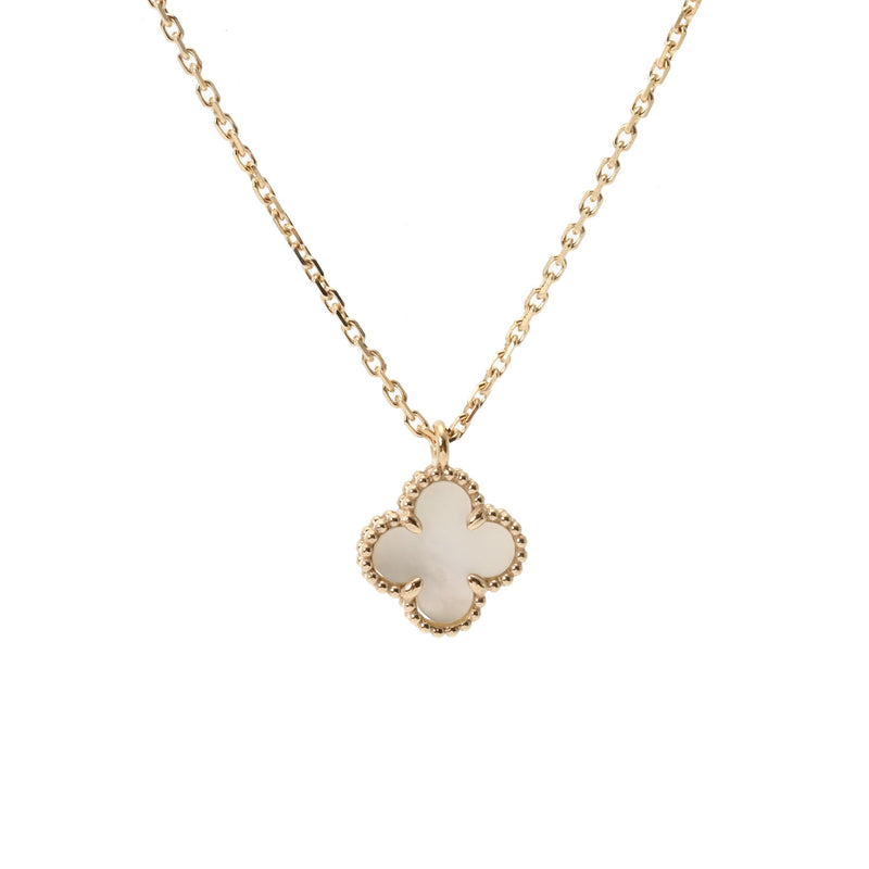 VAN CLEEF & ARPELS ヴァンクリーフ＆アーペル スウィート アルハンブラ マザーオブパール VCARF69100 レディース K18イエローゴールド YG ネックレス Aランク 中古 銀蔵