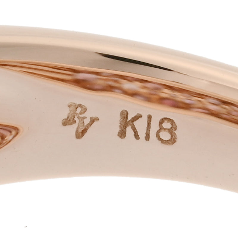 Ponte Vecchio ポンテヴェキオ ピッコリーニリング ダイヤ0.11ct ピンクサファイア1.10ct 11号 レディース K18ピンクゴールド PG リング・指輪 Aランク 中古 銀蔵