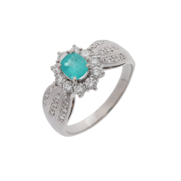 no brand ノーブランド パライバトルマリン ダイヤ0.66ct 0.60ct #17 ブラジル産 17号 レディース Pt900プラチナ リング・指輪 Aランク 中古 銀蔵