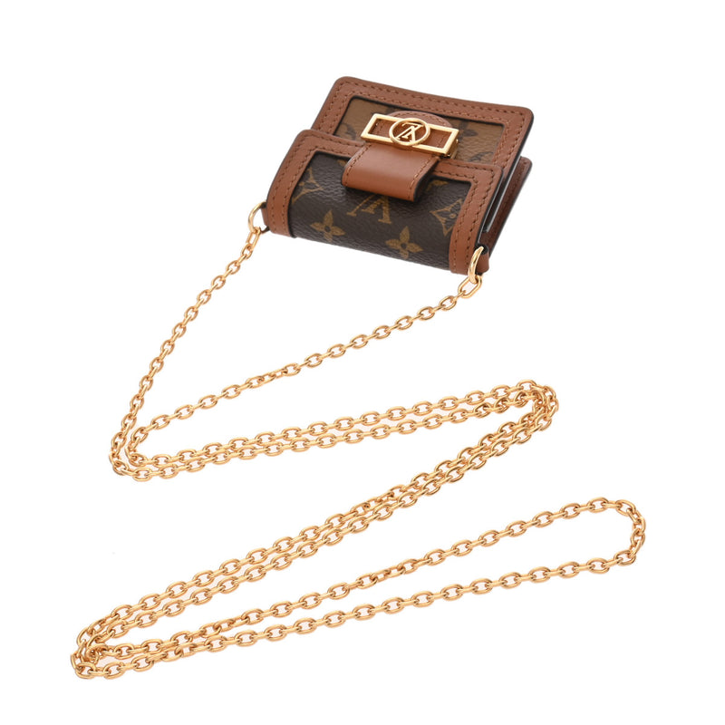 LOUIS VUITTON ルイヴィトン モノグラムリバース マイクロドーフィーヌ ブラウン M80250 レディース モノグラムキャンバス ショルダーバッグ Aランク 中古 銀蔵