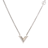 LOUIS VUITTON ルイヴィトン エセンシャルV 新型 シルバー M63197 レディース メタル ネックレス ABランク 中古 銀蔵